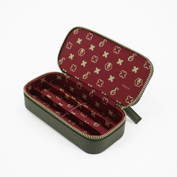 3er Lederetui NOOK Moos Grün/Bordeaux